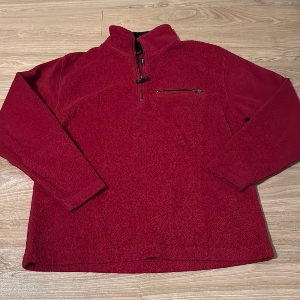 GAP Athletic Vtg 90's Men's Size XS Quarter Zipper Red Fleece‎ Collar Pullover